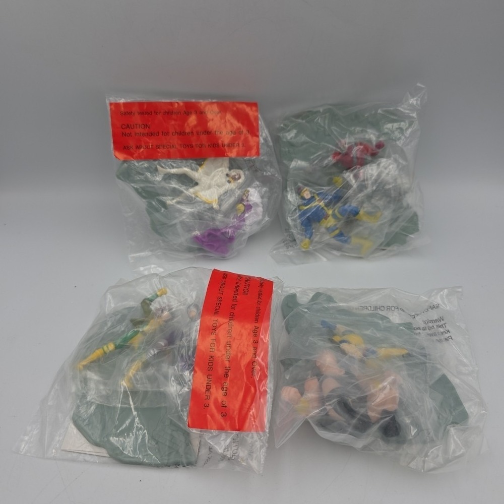 Hardees 1995 Exclusive Kids Meal X-Men Figurine Set Complete Set Of 4 New RARE